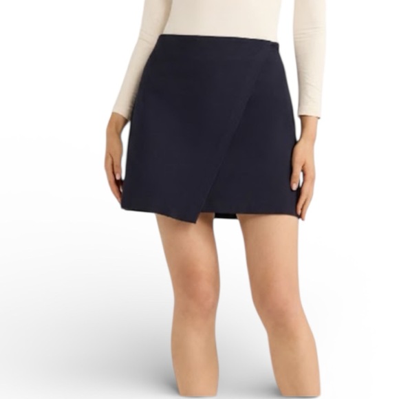 Scoop Dresses & Skirts - Scoop Chic Women's Dark Blue Fold Over Ponte Mini Skirt